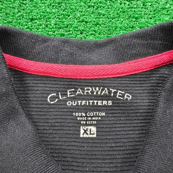 Clearwater Polo Shirt Mens XL Red‎  Golf Parrot Christmas Palm Tree Beach AOP - Picture 5 of 6